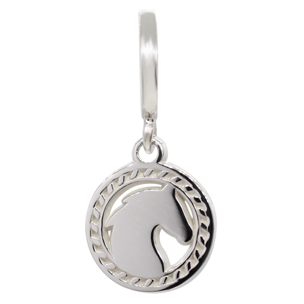 CHARM REDONDO CON CABALLO PLATA .925