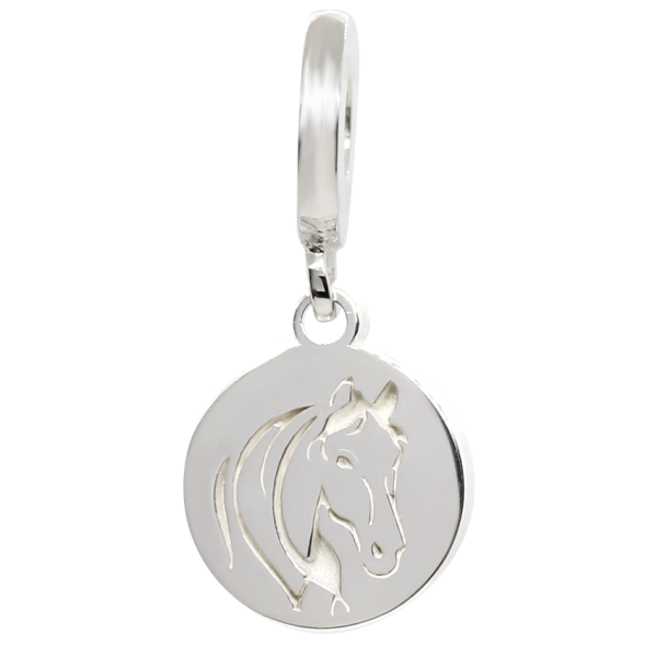 CHARM REDONDO CON CABALLO PLATA .925