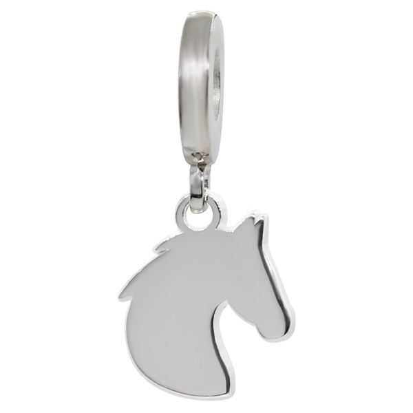 CHARM SILUETA CABEZA CABALLO PLATA .925