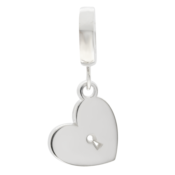 CHARM CORAZON CON CERRADURA EN PLATA LEY .925