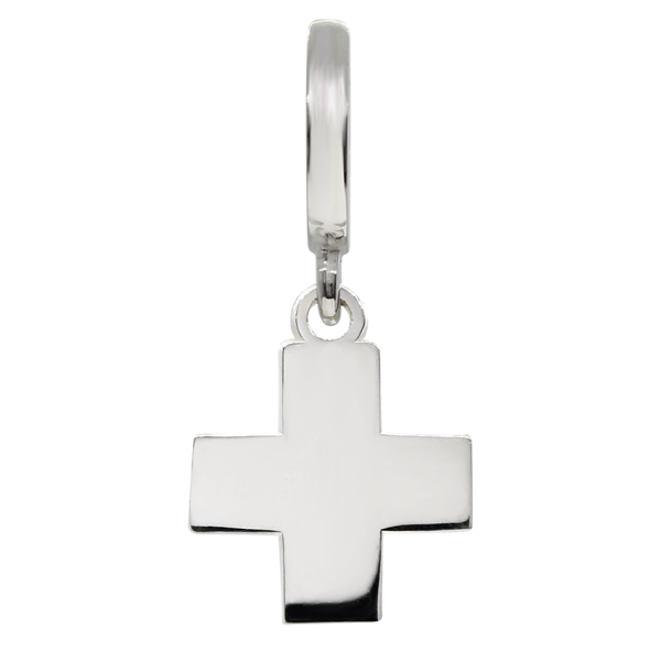 CHARM CRUZ CUADRADA EN PLATA LEY .925