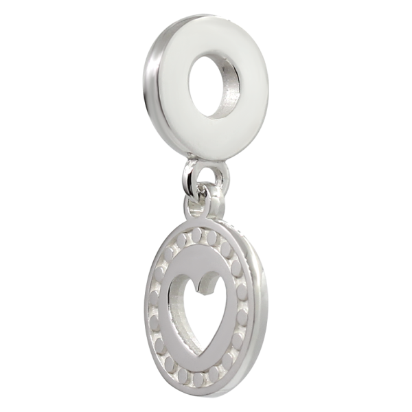 CHARM REDONDO CON CORAZON CALADO PLATA .925
