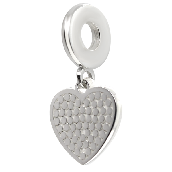 CHARM CORAZON CON PUNTOS EN PLATA LEY .925
