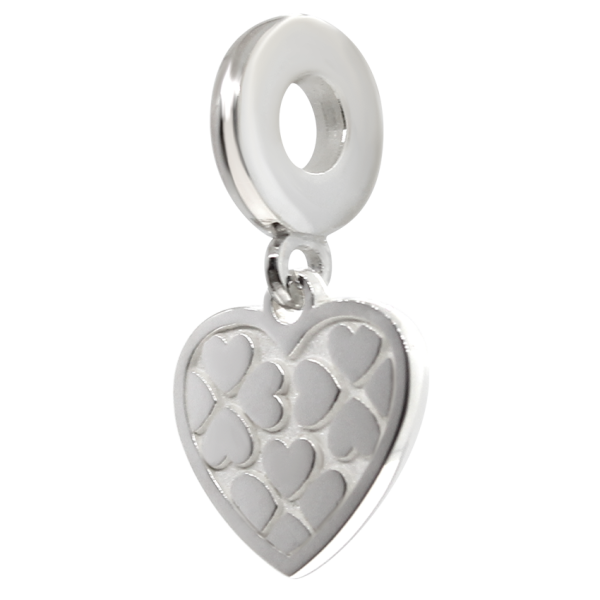 CHARM CORAZON CON TREBOLES EN PLATA LEY .925