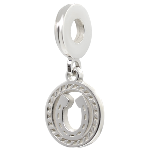 CHARM REDONDO CON HERRADURA PLATA .925