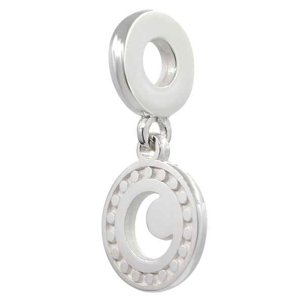 CHARM  REDONDO CON LUNA CALADA PLATA .925