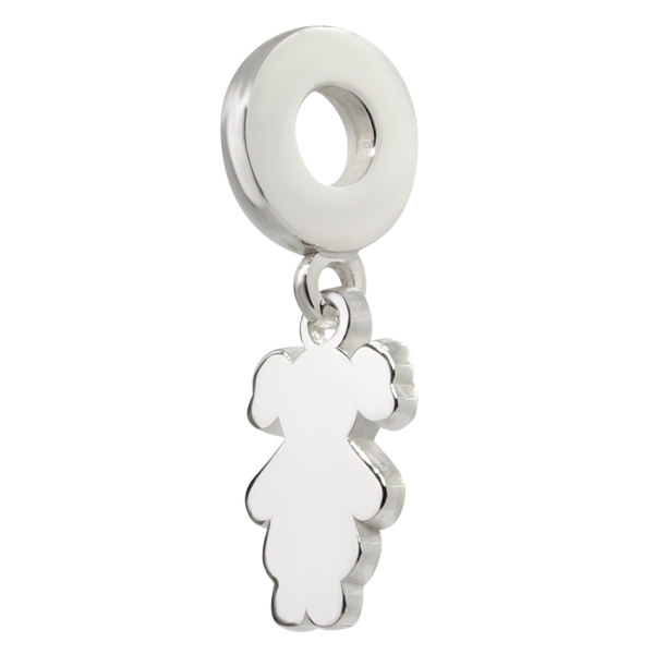CHARM SILUETA NIÑA PLATA .925