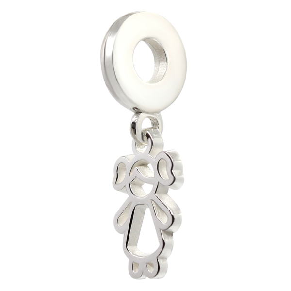 CHARM SILUETA NIÑA CALADA PLATA .925