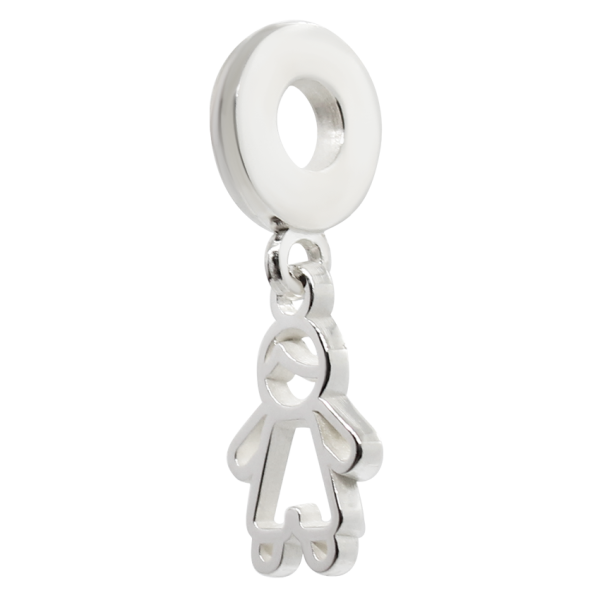 CHARM SILUETA NIÑO CALADA PLATA .925