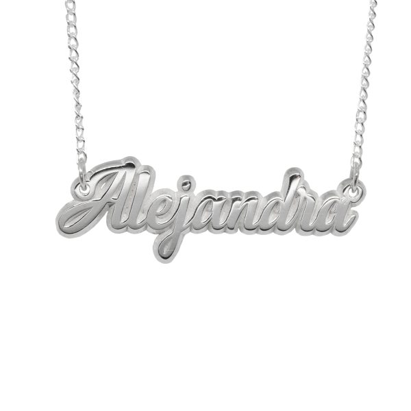DIJE CON CADENA DEL NOMBRE ALEJANDRA EN PLATA