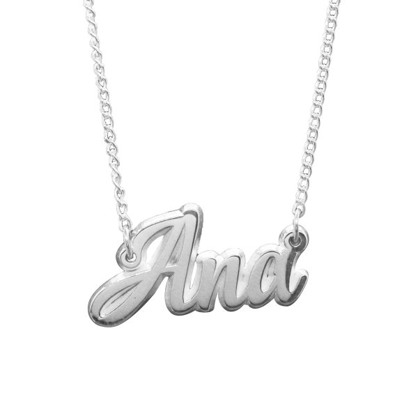 DIJE CON CADENA DEL NOMBRE ANA EN PLATA