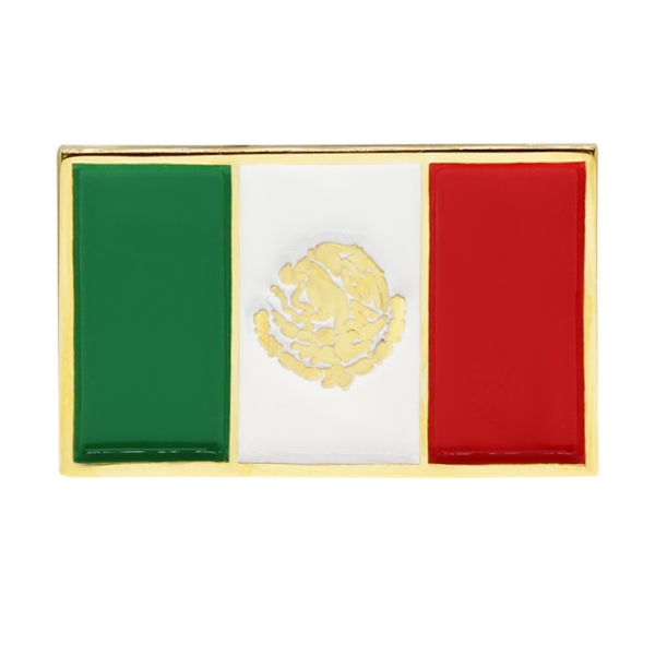 FISTOL BANDERA MEXICO DORADO CON TINTAS