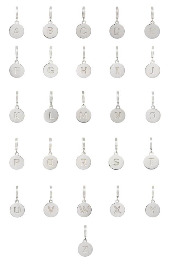 CHARMS INICIALES EN PLATA .925        codigo del C041 al C066