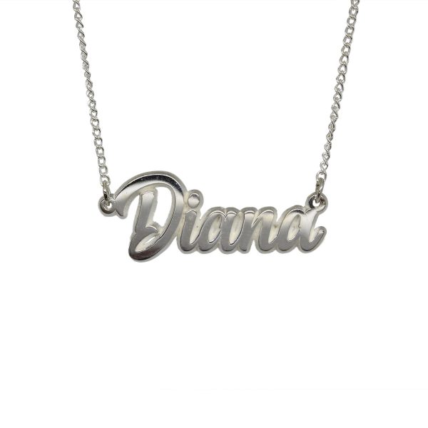 DIJE CON CADENA DEL NOMBRE DIANA EN PLATA
