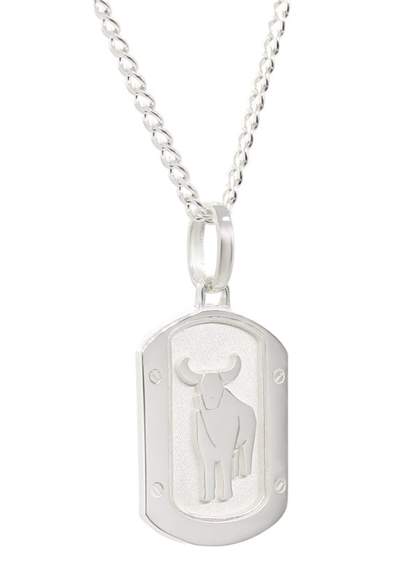 DIJE TAURO EN PLATA.925 CON CADENA