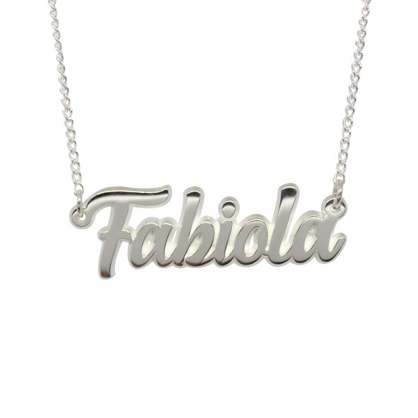 DIJE CON CADENA DEL NOMBRE FABIOLA EN PLATA