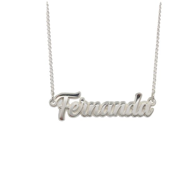 DIJE CON CADENA DEL NOMBRE FERNANDA EN PLATA