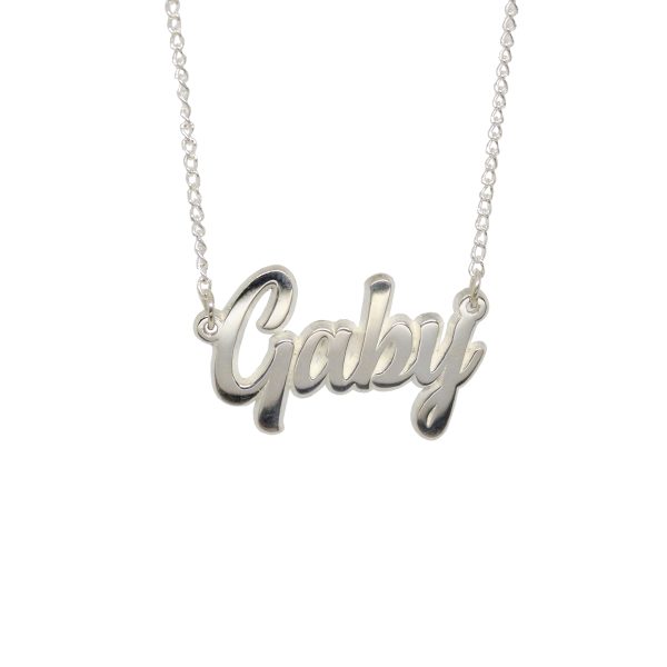 DIJE CON CADENA DEL NOMBRE GABY EN PLATA