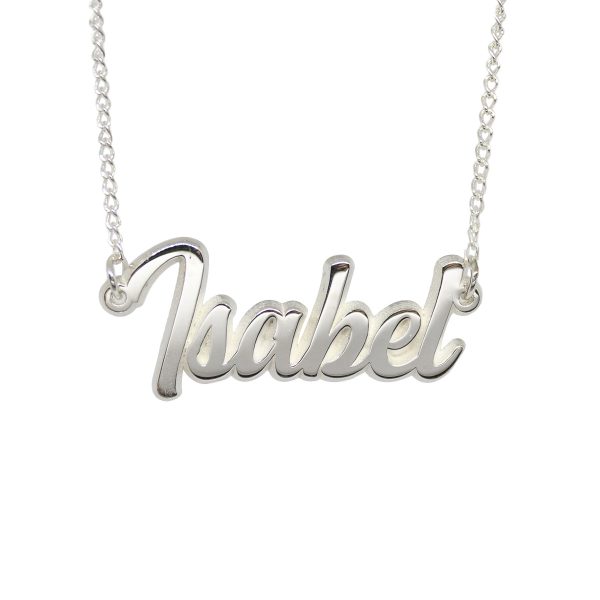 DIJE CON CADENA DEL NOMBRE ISABEL EN PLATA