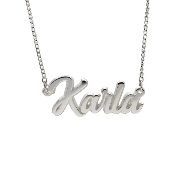 DIJE CON CADENA DEL NOMBRE KARLA EN PLATA