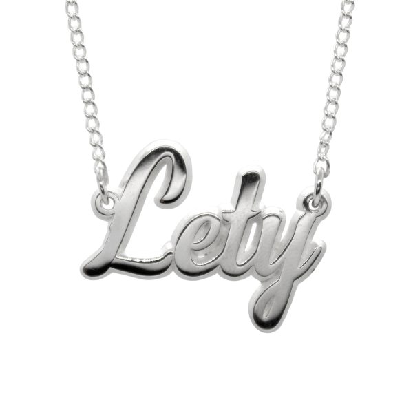DIJE CON CADENA DEL NOMBRE LETY EN PLATA
