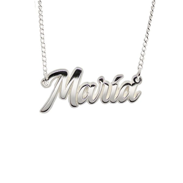 DIJE CON CADENA DEL NOMBRE MARIA EN PLATA