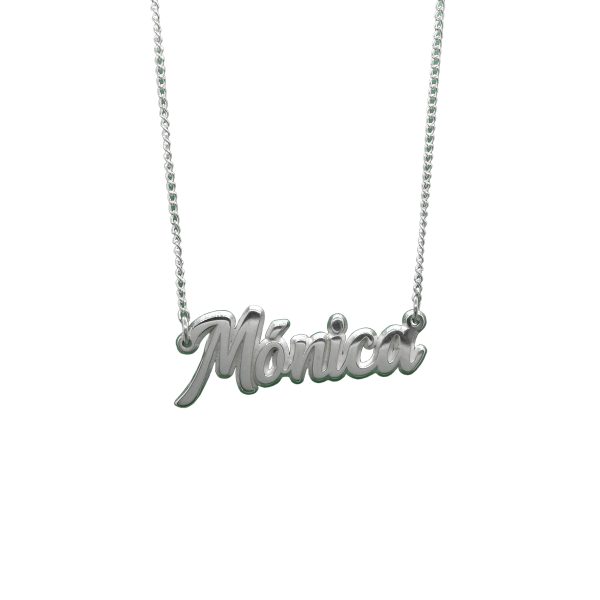 DIJE CON CADENA DEL NOMBRE MONICA EN PLATA