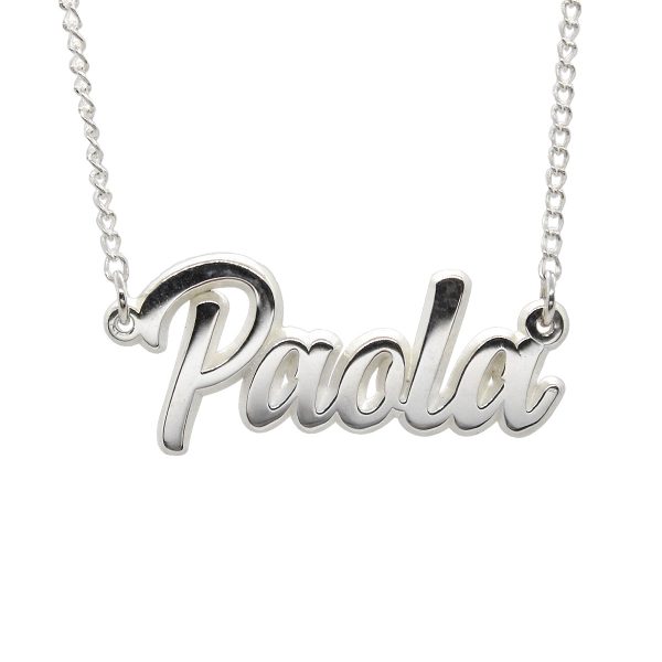 DIJE CON CADENA DEL NOMBRE PAOLA EN PLATA