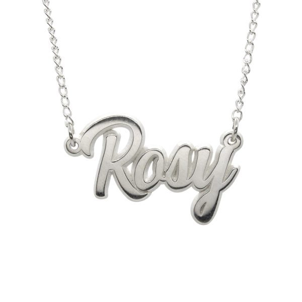 DIJE CON CADENA DEL NOMBRE ROSY EN PLATA
