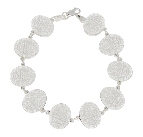 PULSERA CON VIRGENES DE GUADALUPE EN PLATA .925